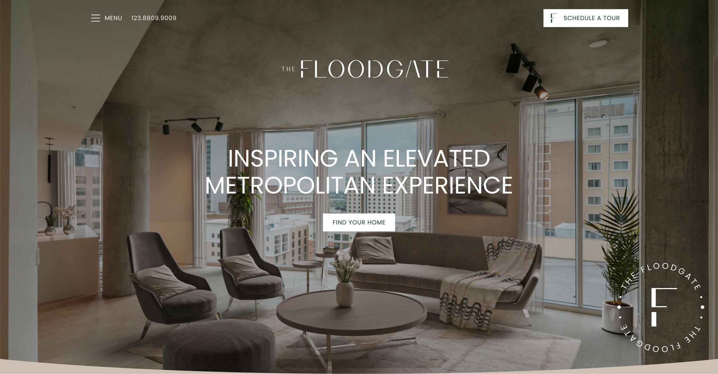 website theme image for the Floodgate apartments - site 3